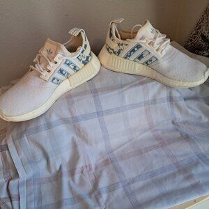 Adidas NMD R1 Women's Dreamy Floral White Blue Sneakers GV8278 Size-8